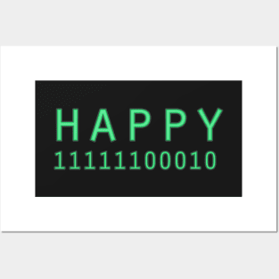 Happy 2018 - Binary number Posters and Art